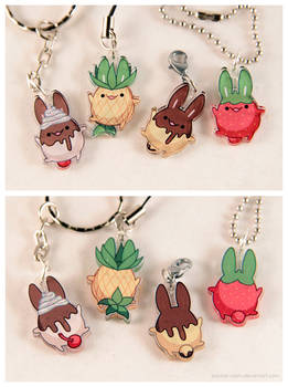 Food Bunny Acrylic Charms