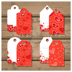 Set of gift tags for Valentine's Day