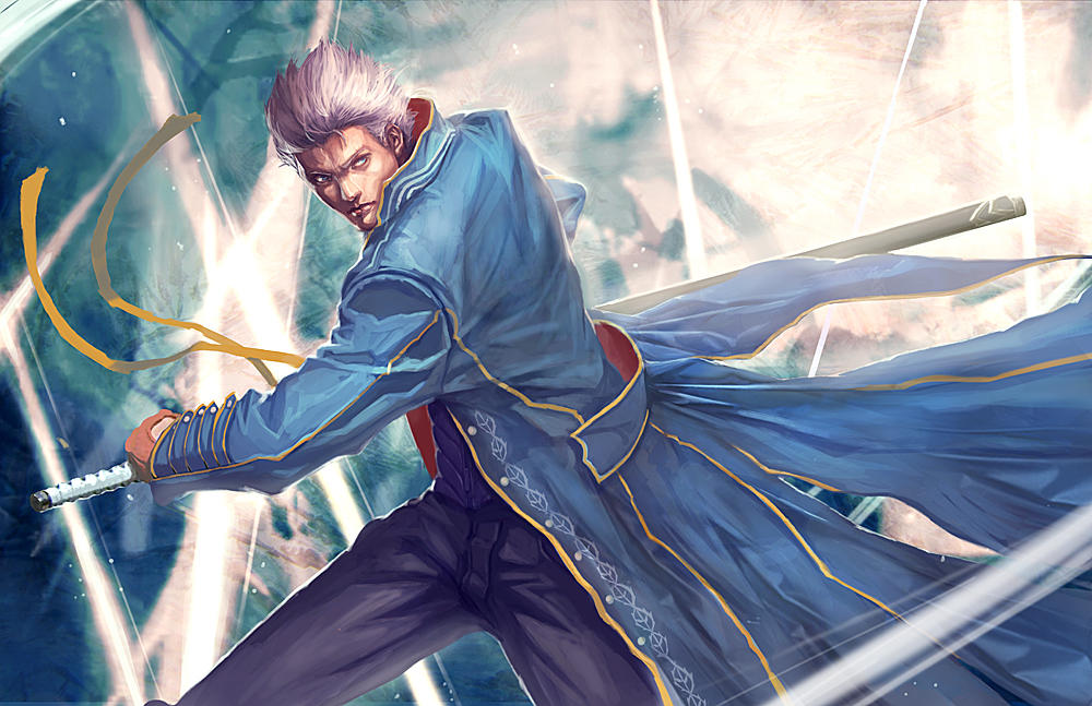 beautiful anime art of Vergil from devil may cry by