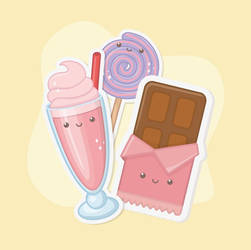 Strawberry Smoothe, Lollipop and Chocolate
