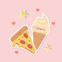 Kawaii Pizza and Ice Cream