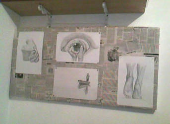 newspapers + glue + some of my drawings