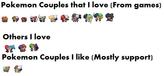 Pokemon Couples from games by eeveecupcakegirl on DeviantArt