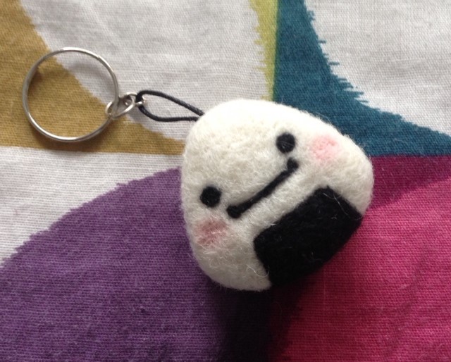 Needle Felt Rice Ball Keychain