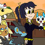 C: Electric Gumoko with her electric pokemon