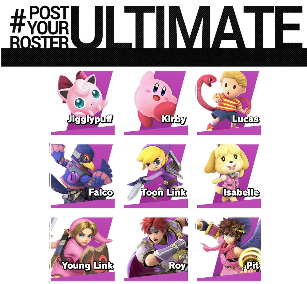 Smash Roster Names Ultimate My Smash Ultimate Roster by RoseJigglypuff76 on DeviantArt