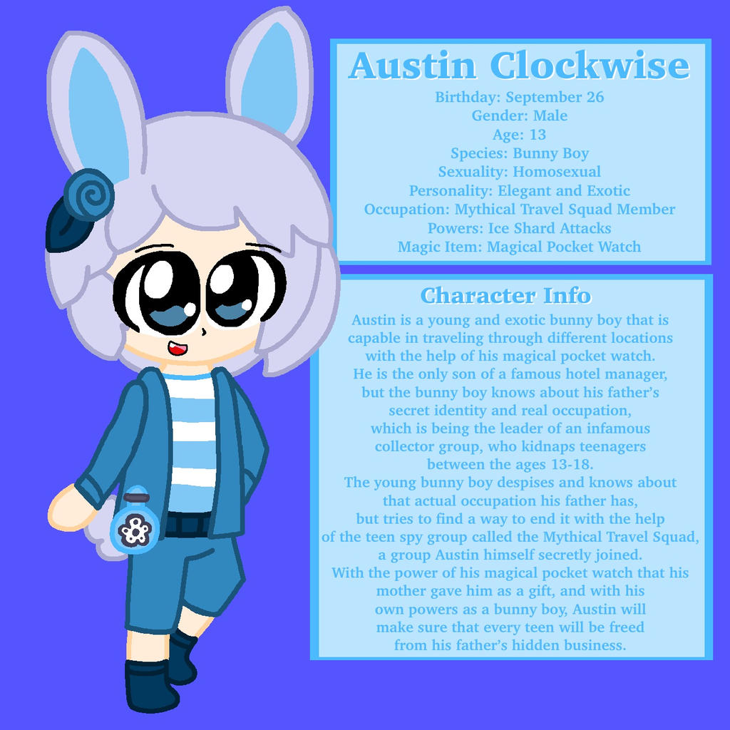 Austin Clockwise (Bunny Boy OC) by RoseJigglypuff76 on DeviantArt