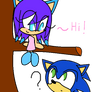 Mika and Sonic (Chibi ver.) Hi!