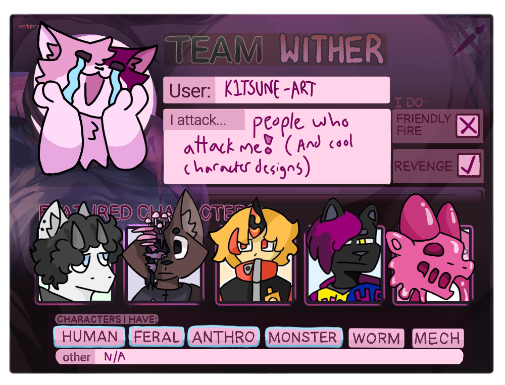 ArtFight 2022 Card (Wither)