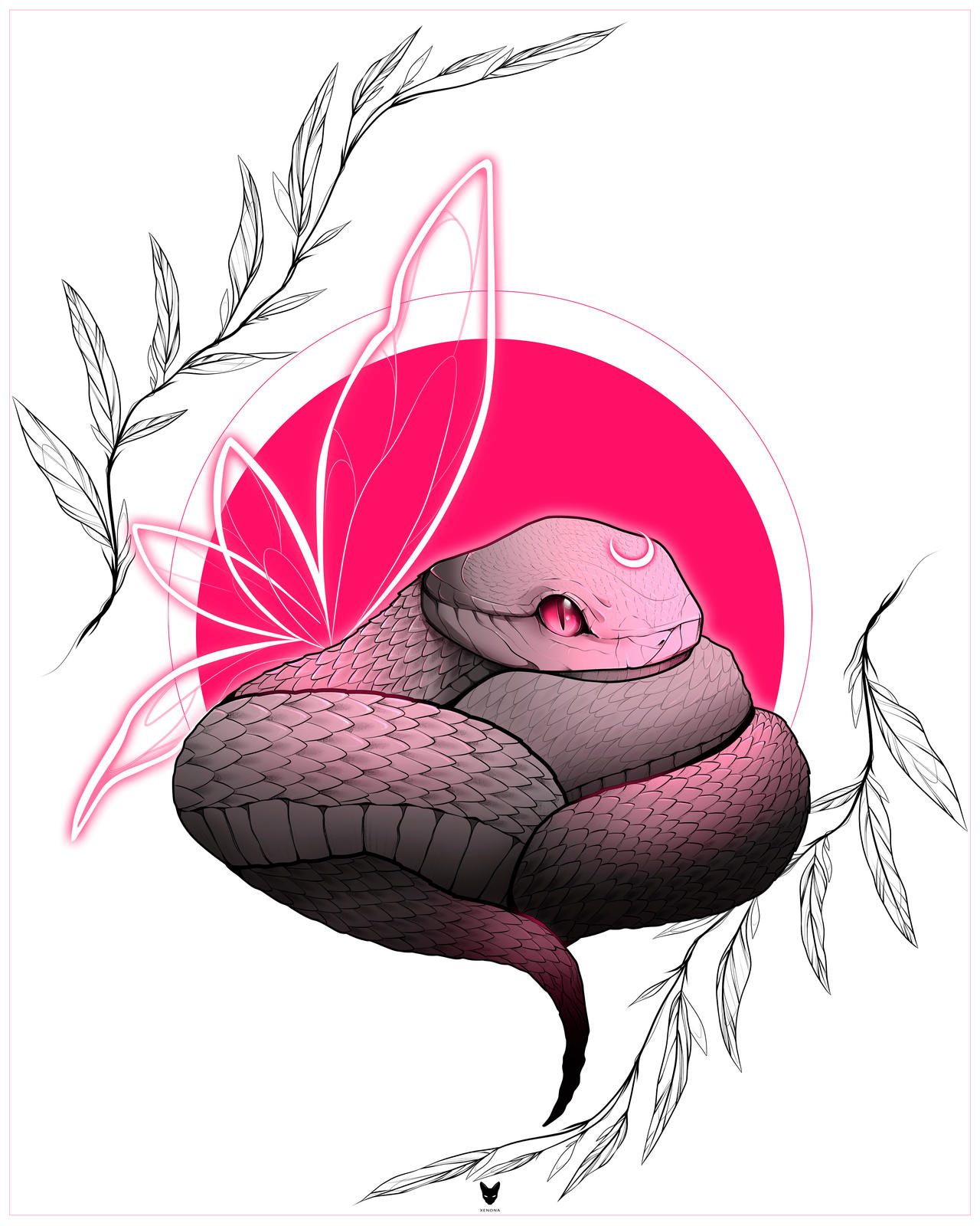 PINK SNAKE / DARK ART by xenonaa on DeviantArt