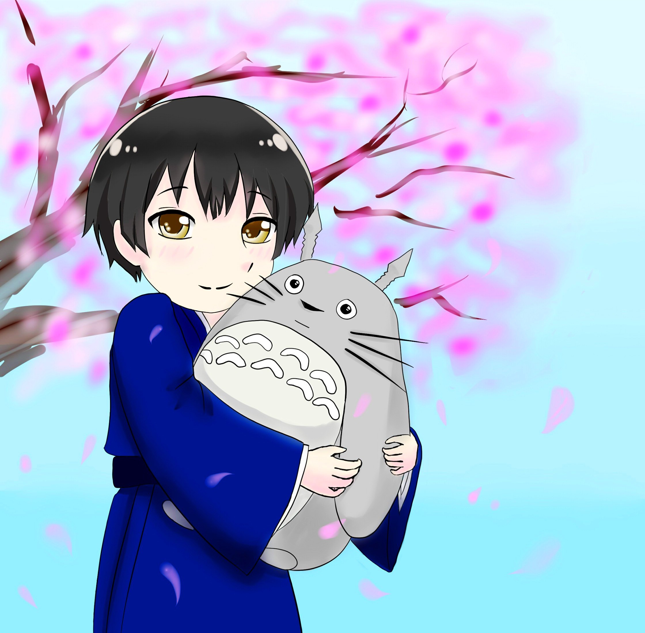 APH Japan and Totoro hug