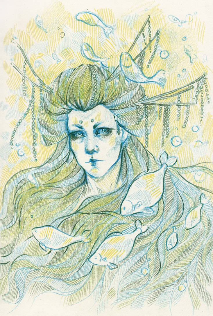 Geisha and fish by Paskhalidi on DeviantArt