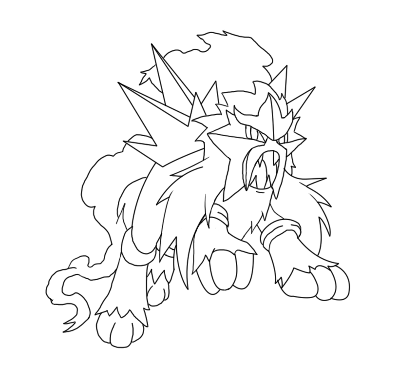 Entei Lineart by ShikaUninspired on DeviantArt