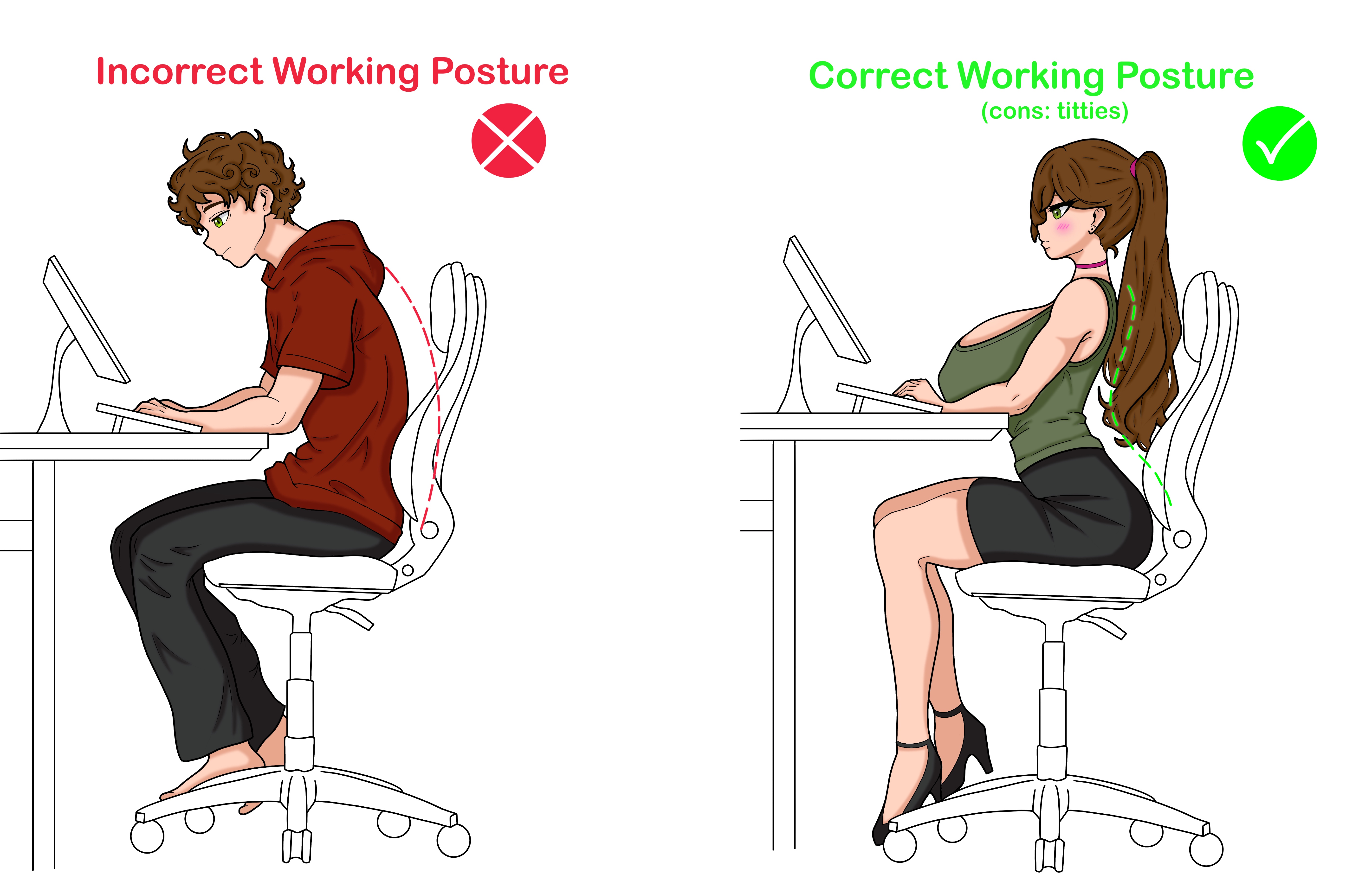 Correct Work Posture Correct Working Posture - TG by OggeMyMan on DeviantArt