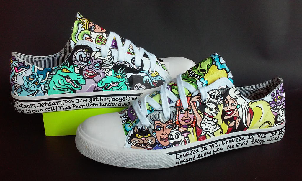 Custom Deviantart Shoes Custom Handpainted Disney Villains shoes by rachelliles352 on DeviantArt