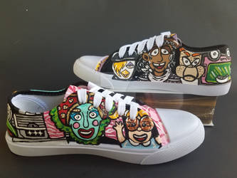 Pee-wee's Playhouse Hand Painted Shoes