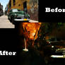 Cuban street before and after