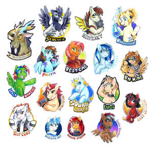 MLPFIM Bronycon 2014 Badges by Tigsie