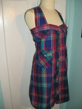 Crimson and Teal Plaid Dress