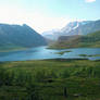 Mountains, forest and lake