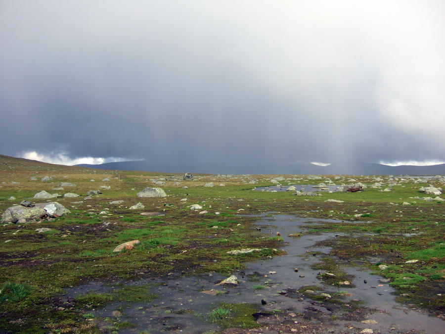 Rainy mountain scenery