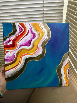 FOR SALE - hand painted acrylic geode