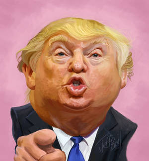 Caricature of Donald Trump by Jeff Bell