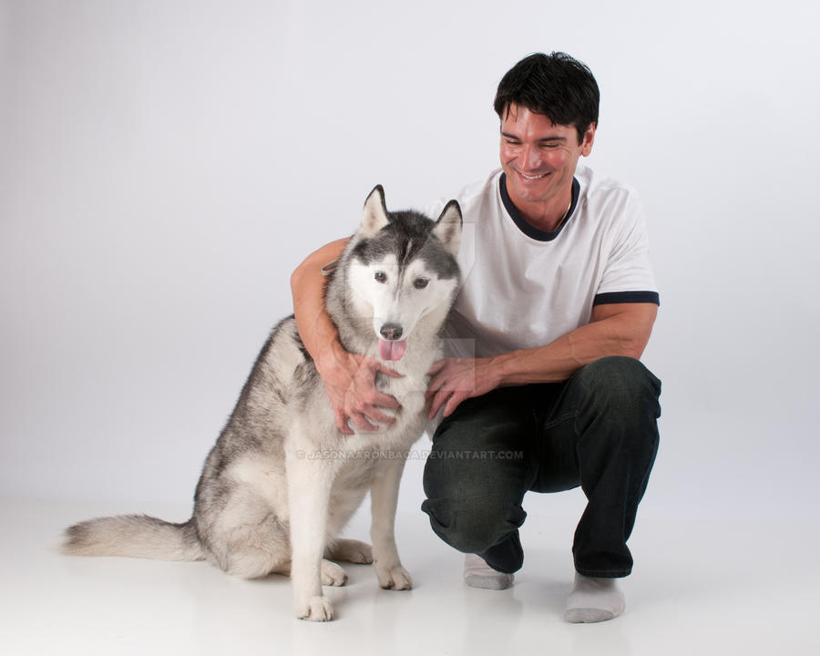 Jason Aaron Baca with Sieberian Husky