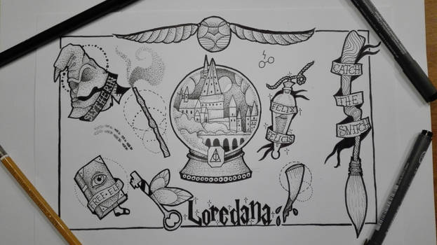 harry potter tattoo flash