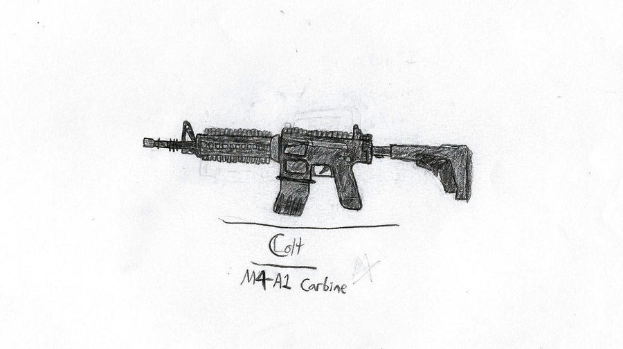 M4A1 Carbine sketch w/o handle by ScarredEther on DeviantArt