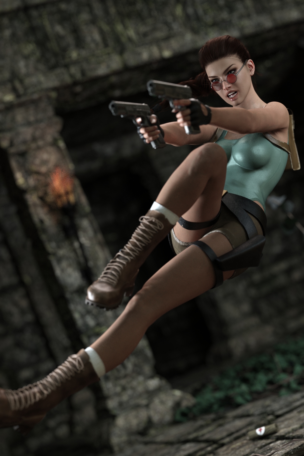 Gina as classic Lara Croft 2