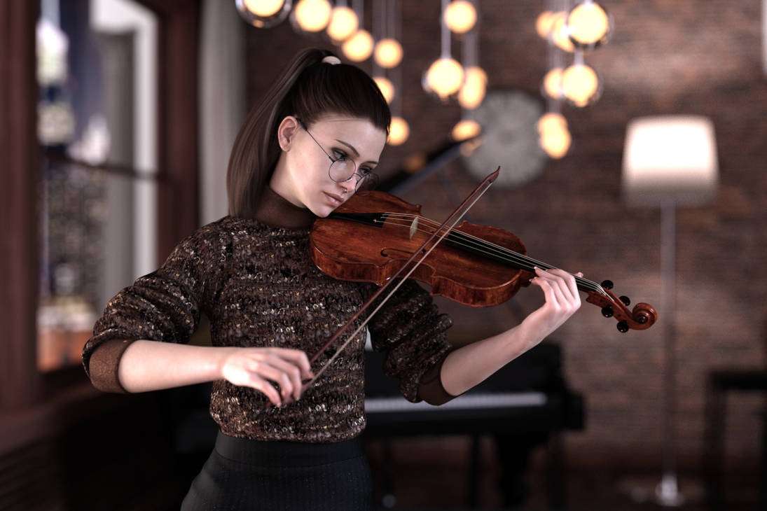 Gina Playing Violin 2 By Franpholland On Deviantart