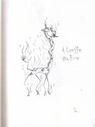 a giraffe on fire