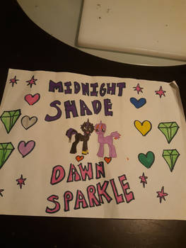 My drawing of Midnight Shade and Dawn sparkle