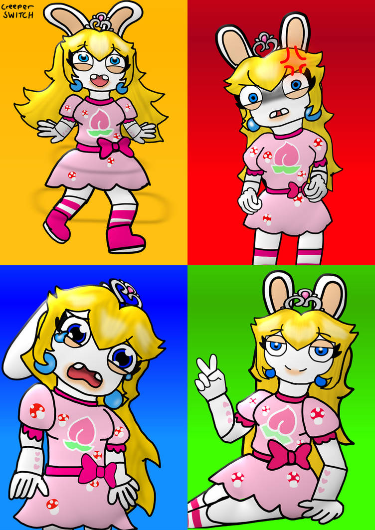 Peach Rabbit Getting Mad The Vibes of Rabbid Peach. by CreeperSwitch on DeviantArt