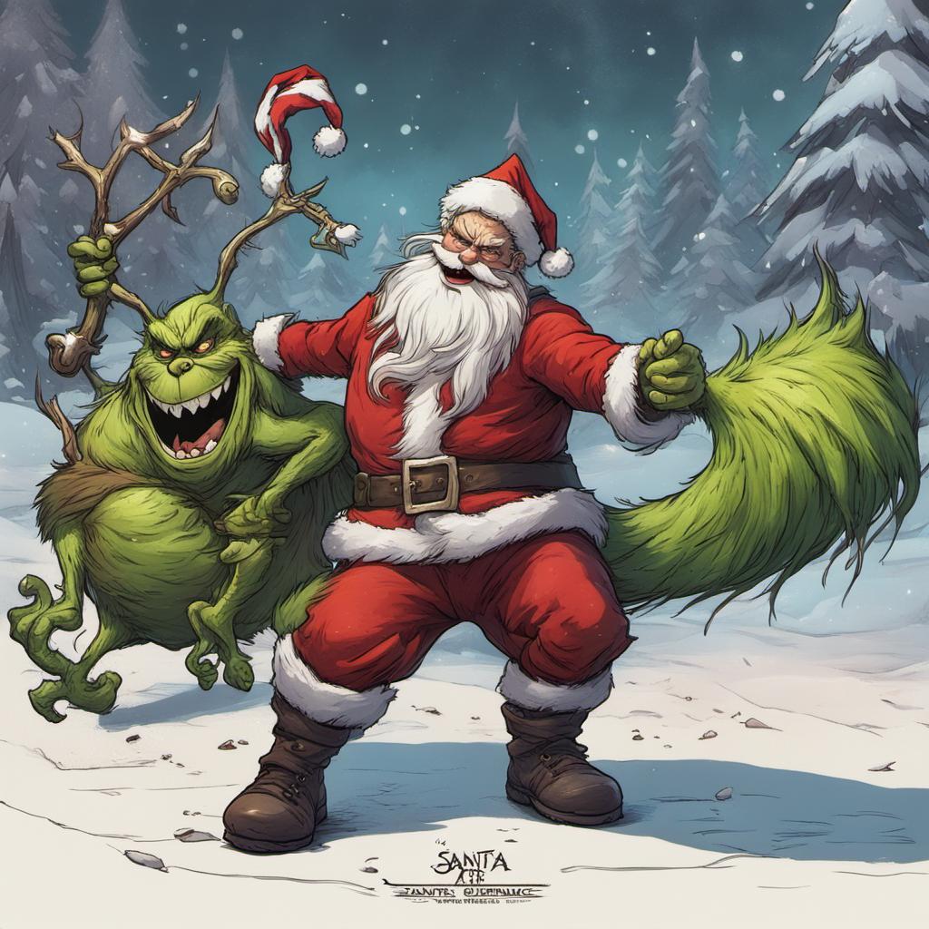 Santa Fighting The Grinch By Celytre On Deviantart Santa Fighting The Grinch By Celytre On Deviantart
