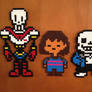 Frisk and Skelebros Overworld Sprites (Art Trade)