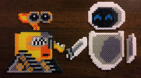 Wall.E and Eve One Perler Sprites