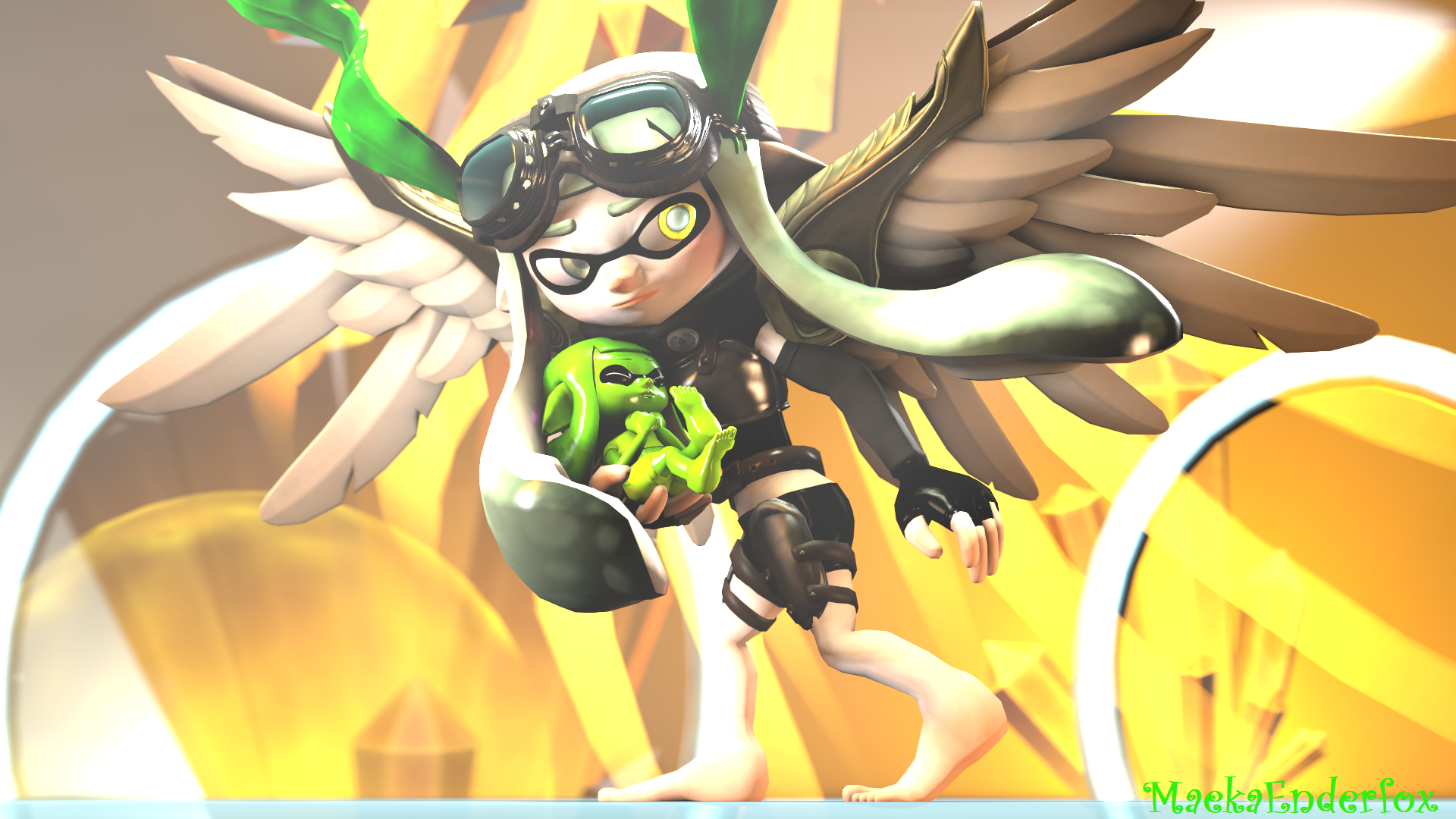 Raita protect baby Maeka by MaekaENDERFOX35 on DeviantArt