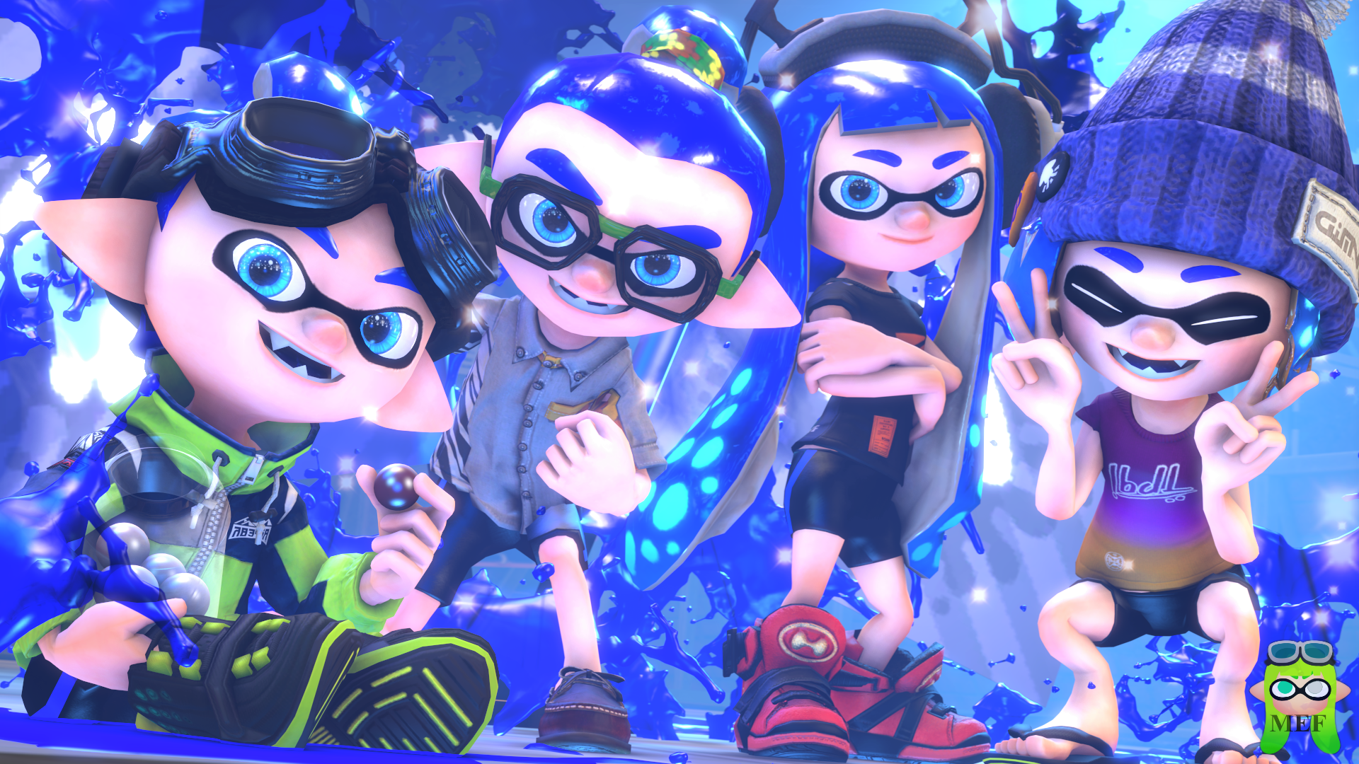 Blue Inky Rider Splatoon Splatoon 3 Blue team by MaekaENDERFOX35 on DeviantArt