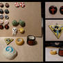 Fimo earrings, charms and dreadlock beads