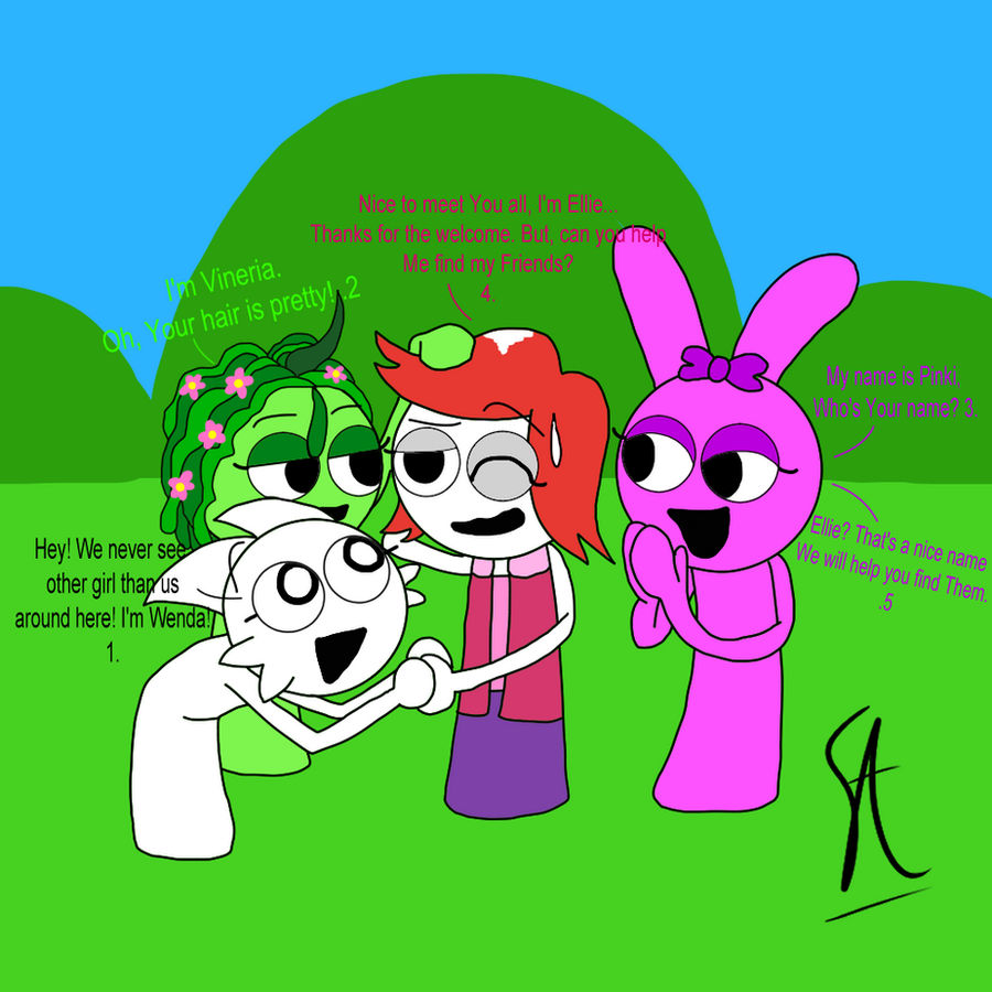 Ellie meets Sprunki Girls