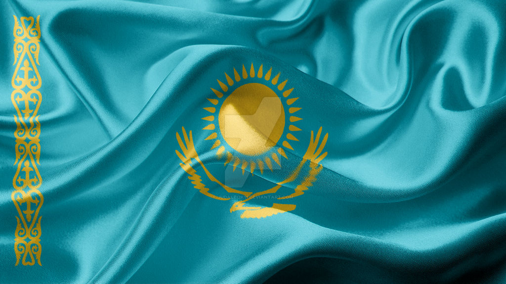 Republic of Kazakhstan Realistic Flag