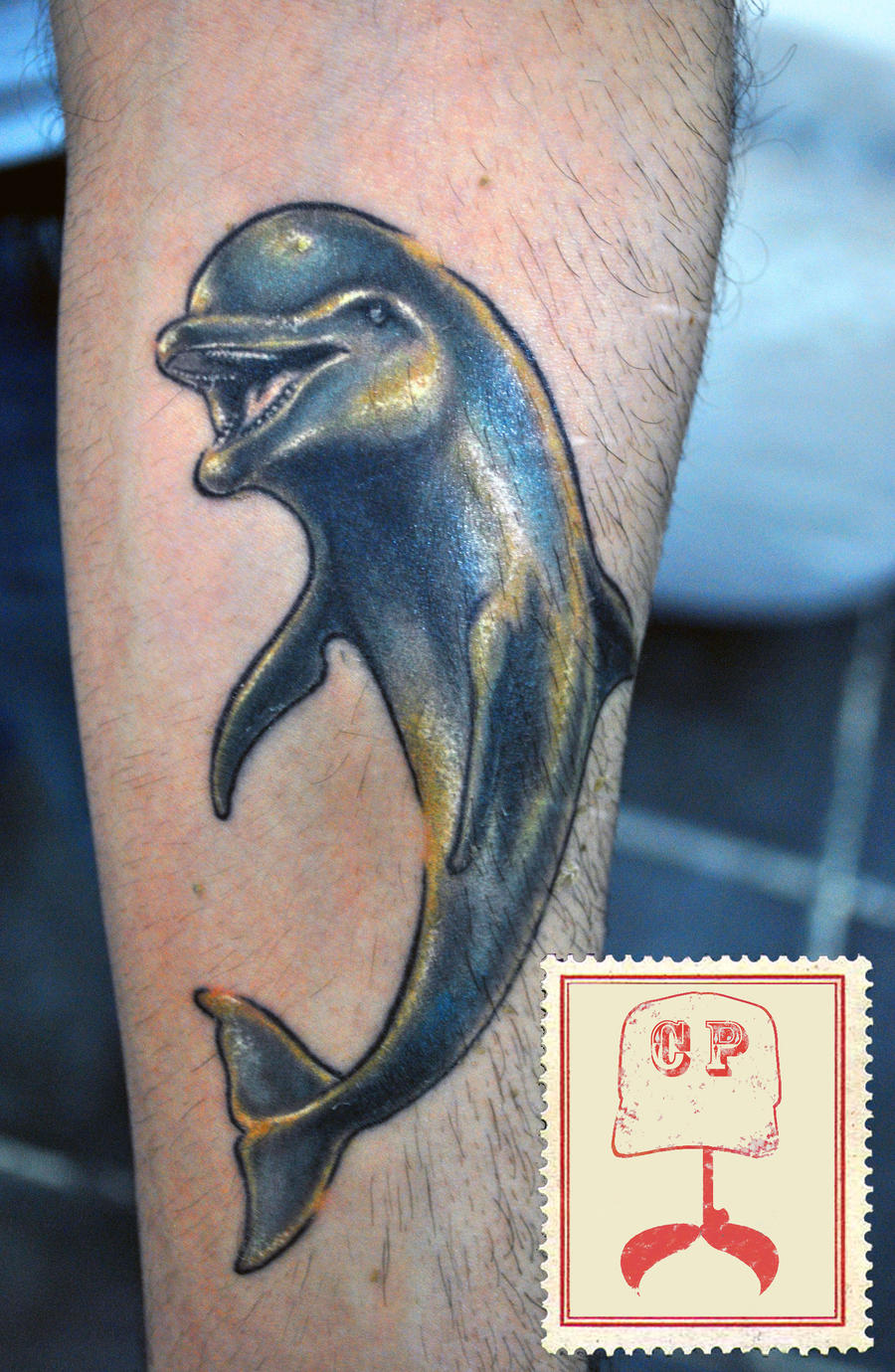 Тату Дельфин мужская
