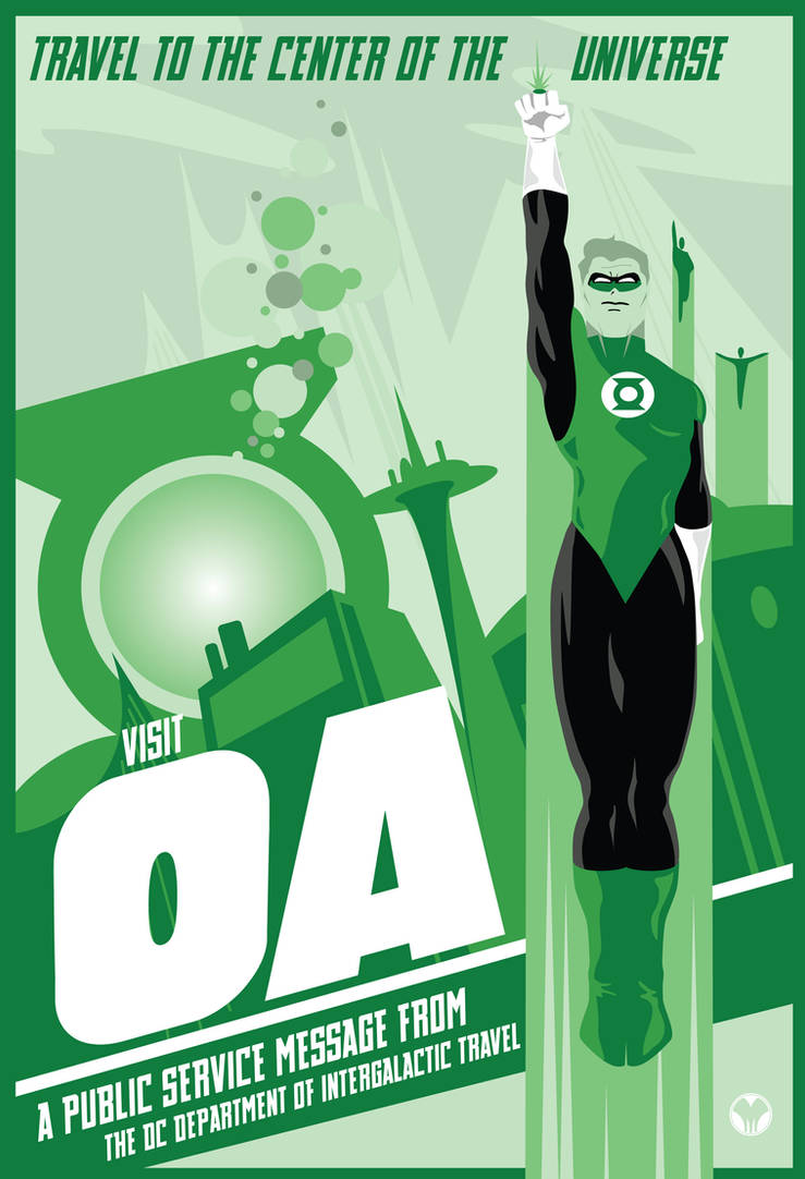 Green Lantern OA travel poster by MikeMahle on DeviantArt