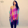 Upcycled Bohemian High Low Scarf Poncho Top