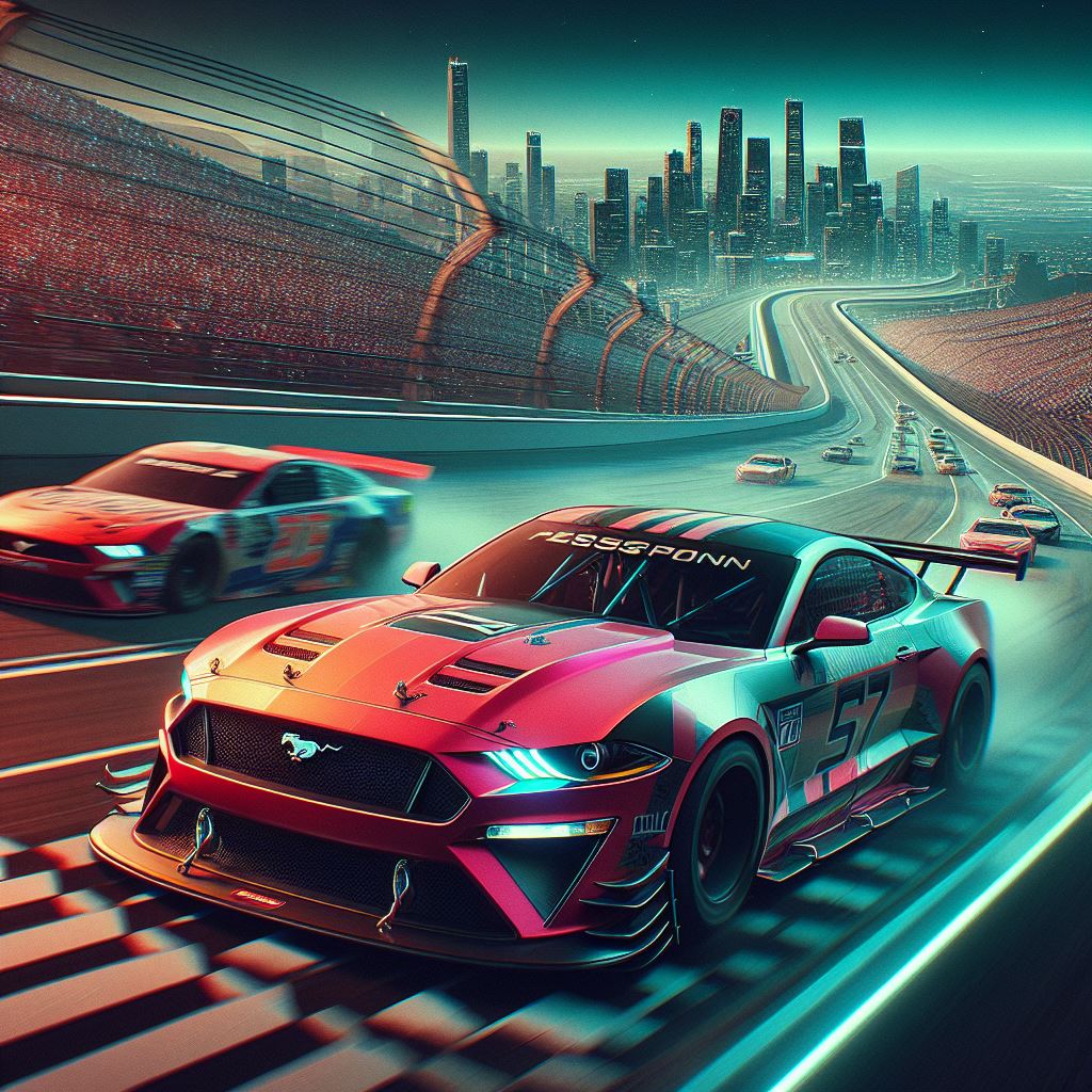 Cyberpunk Racing Portrait Cyberpunk image of a Mustang in a NASCAR track by use2868cuatro on ...