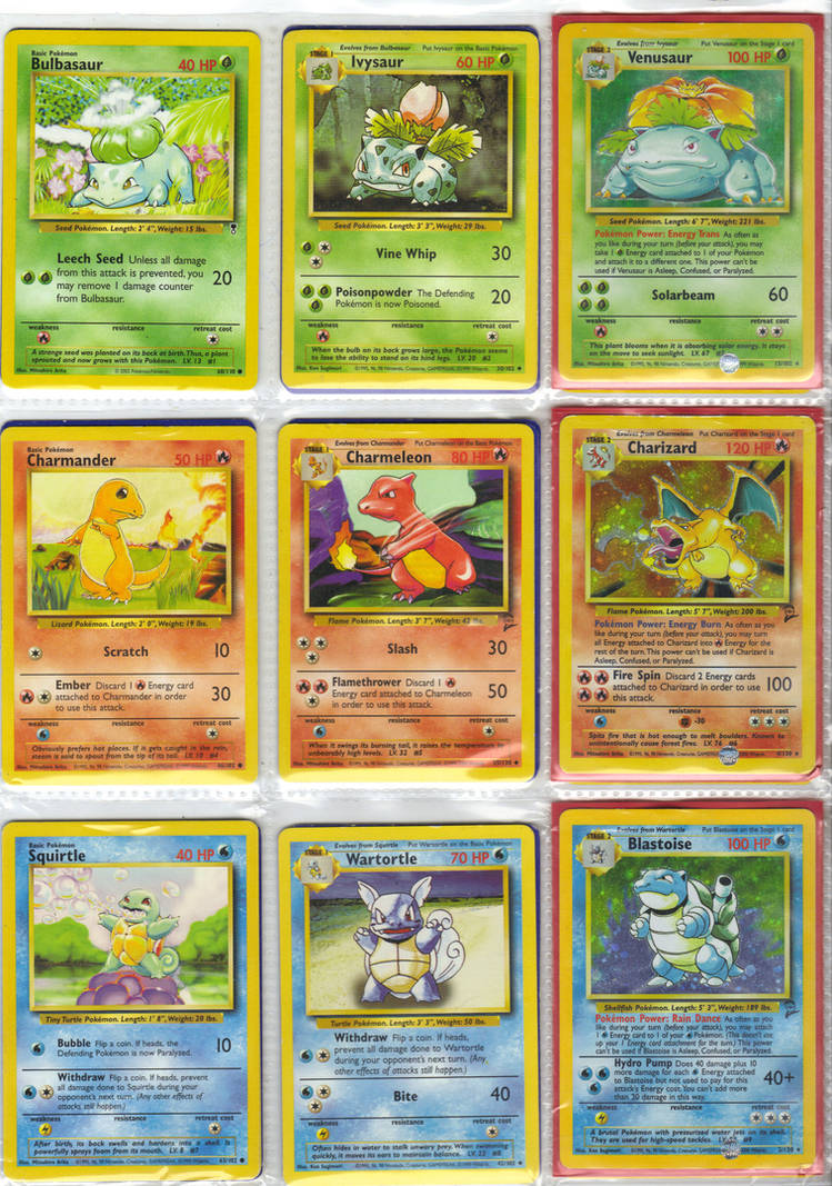 Pokemon cards starter groups by Mitsi1991