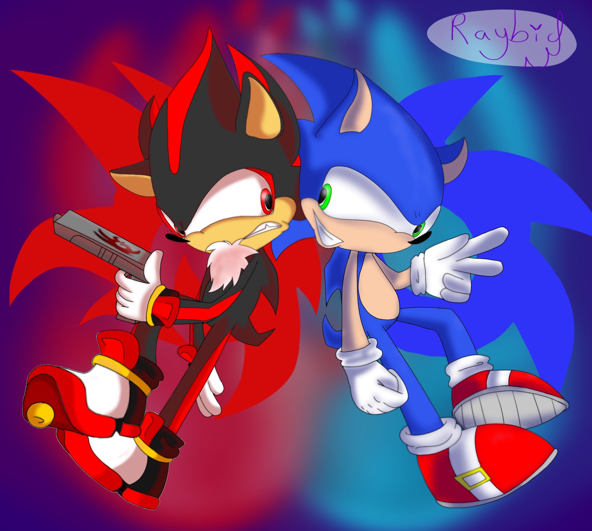 Sonic and Shadow the Hedgehog fanart by Raybidthehtffan on DeviantArt