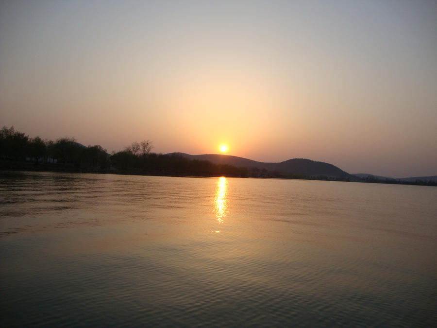 Sunset over the lake